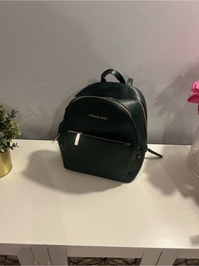 Michael Kors Hunter Green Pebbled Leather Mini Backpack